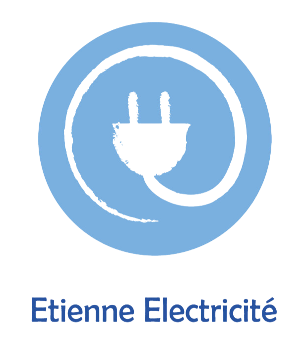 Logo cable électrique et fiche dans un cercle et nom de l'entreprise Etienne Electricite